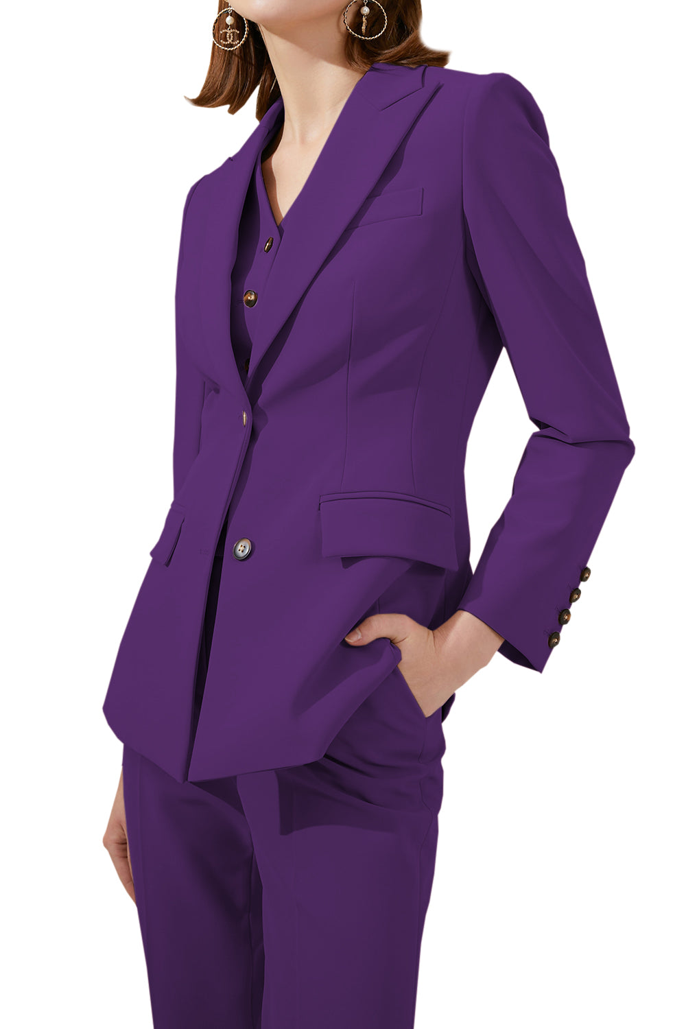 3 pezzi Business Peak Lapel Slim Fit Women Suit