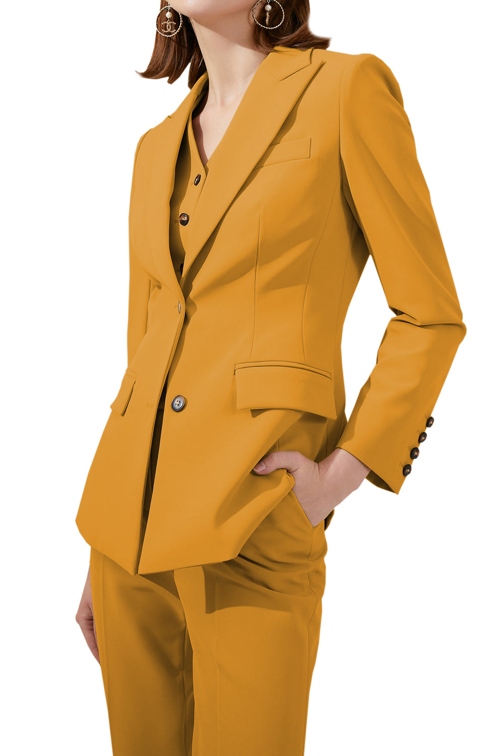 3 pezzi Business Peak Lapel Slim Fit Women Suit