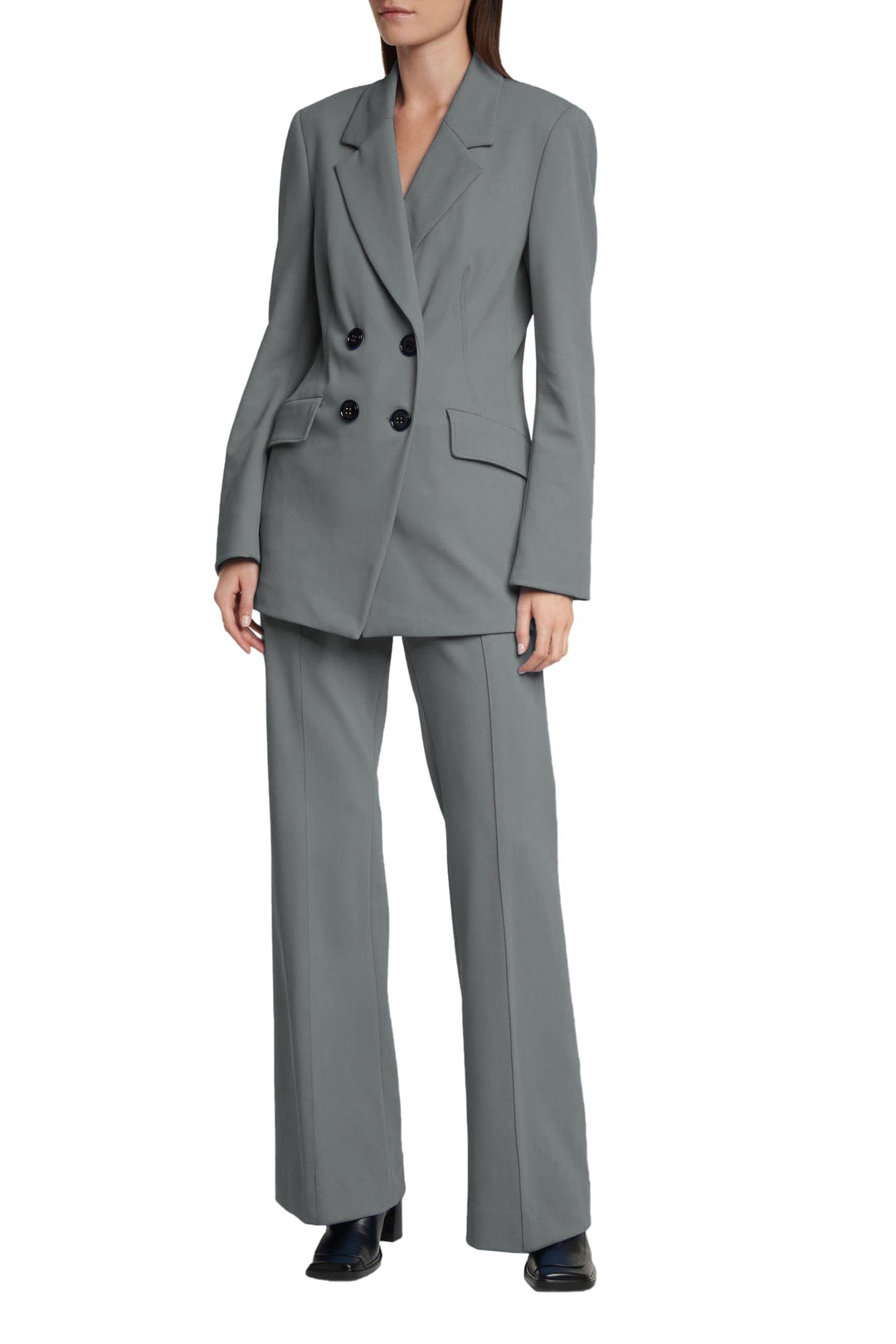 solovedress 2 Piece Double Breasted Notch Lapel Casual Women Suit (Blazer+Pants)