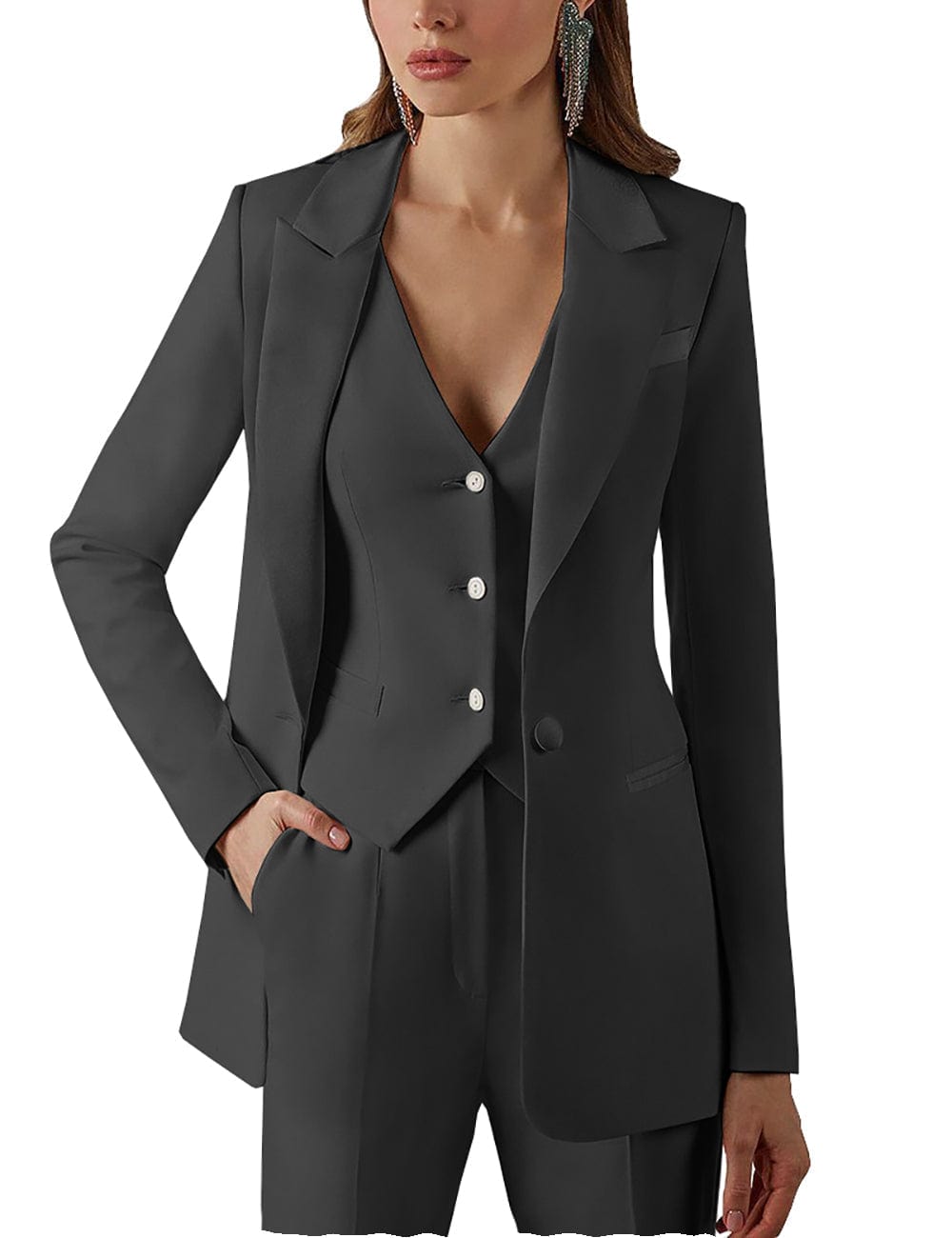 Designer Women Suit Set Blazer+Pants 2 Pcs V Neck Jacket With Wrap Ruffles  Satin Trousers Formal Office Tailored Женский костюм - AliExpress